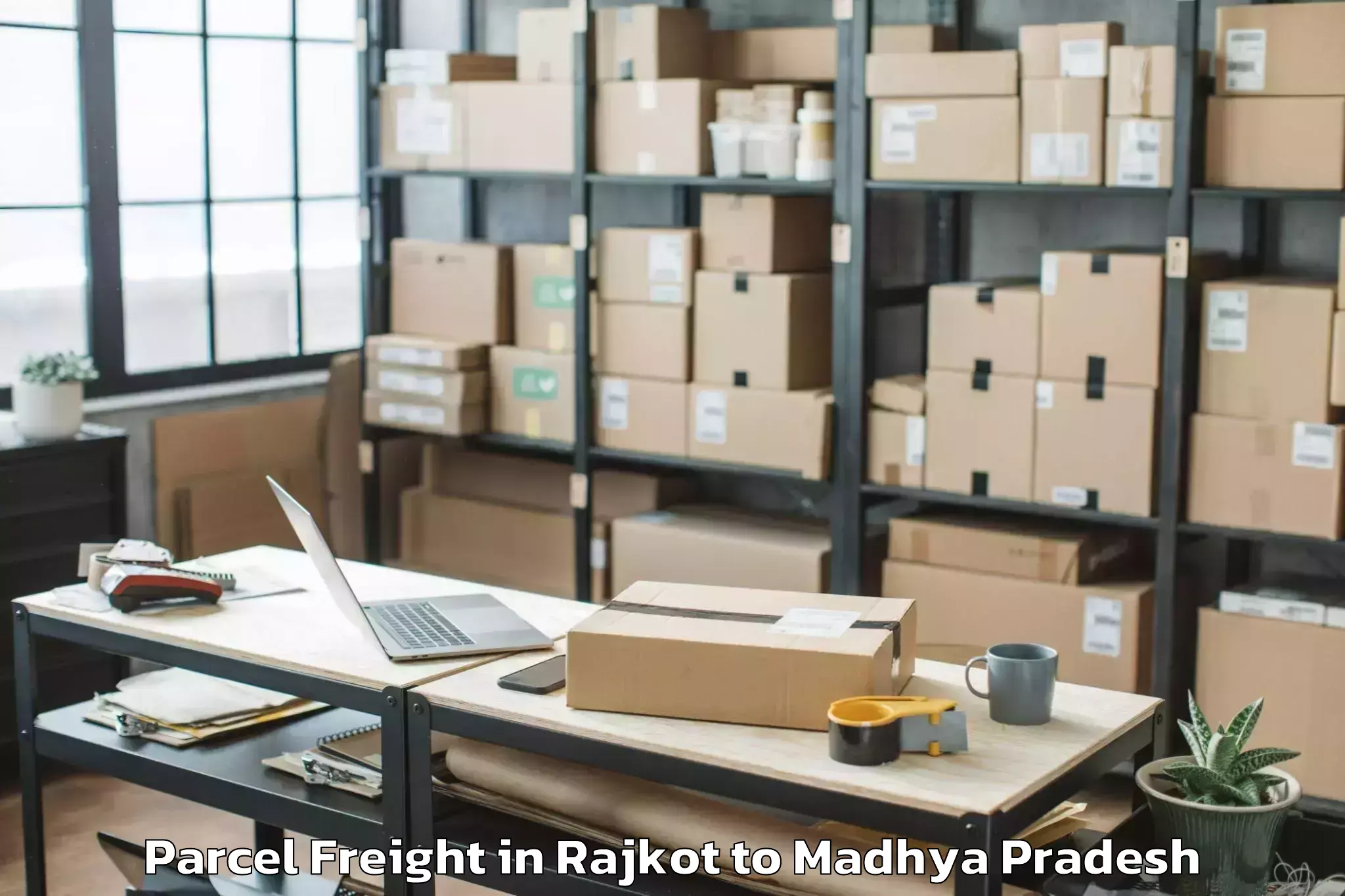 Hassle-Free Rajkot to Dhamnod Parcel Freight